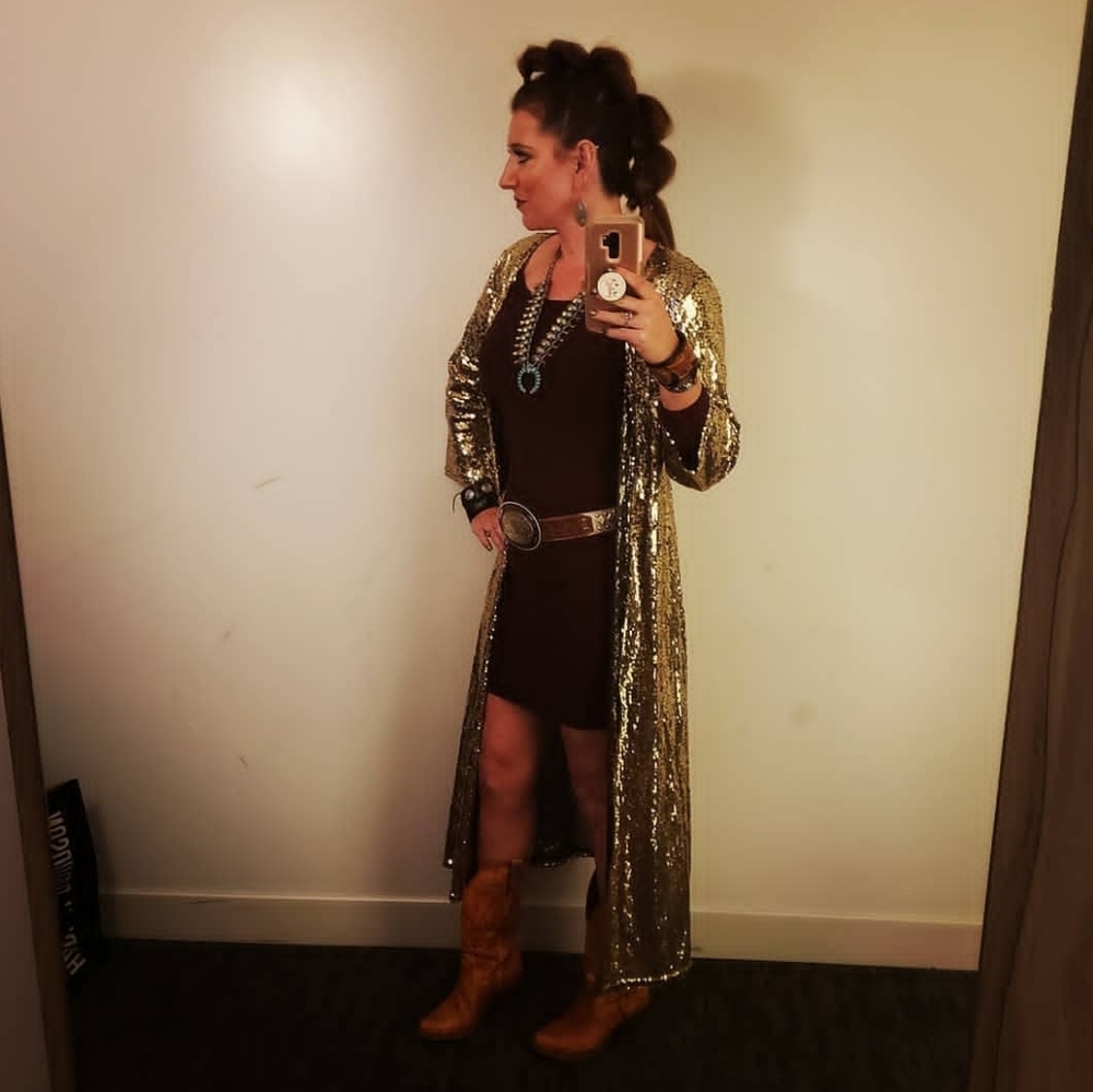 Gold Sequin Women's Coat